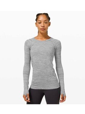 Lululemon Athletica Gray Long-Sleeve Swiftly Tech Performance Top